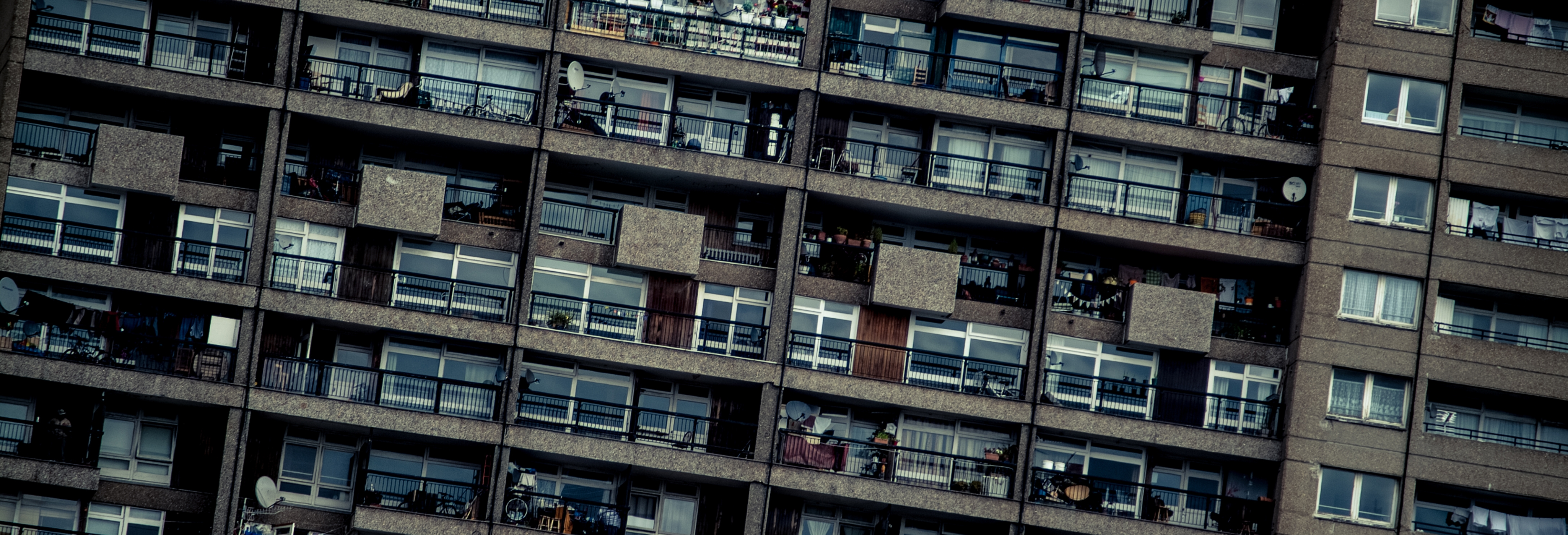 densely populated flats with balconies